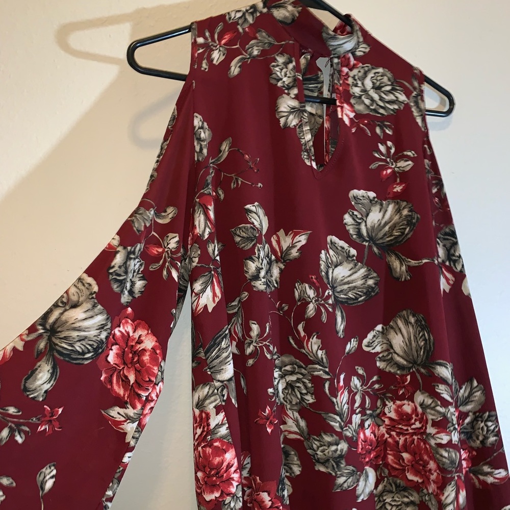 Women’s Maroon Floral Blouse
